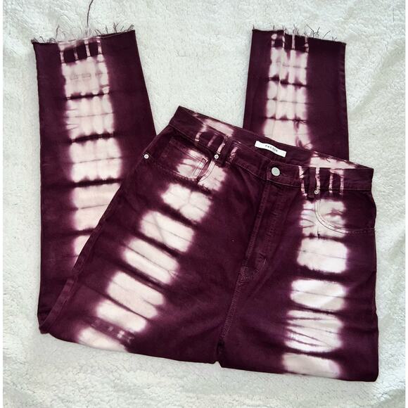 PACSUN Eco Raspberry Tie Dye High Waisted Straight Leg Jeans - size 30 - G1 - Picture 3 of 9